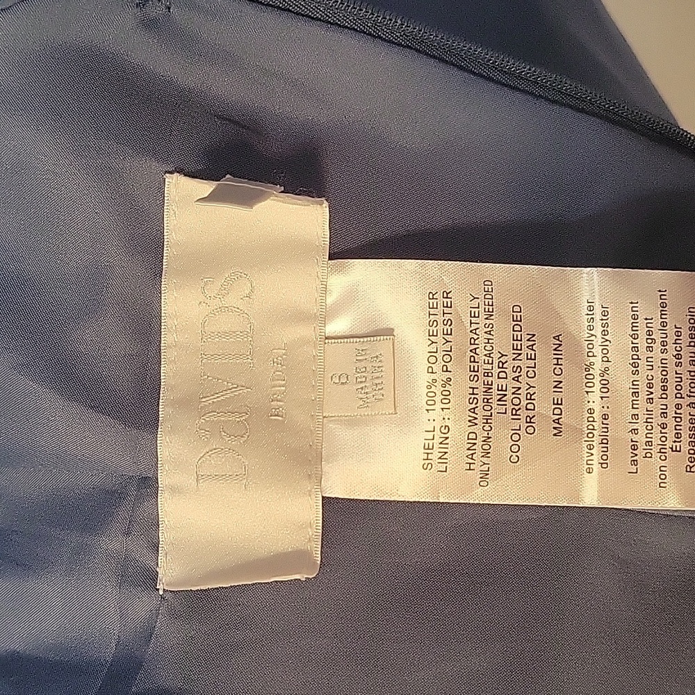 David's Bridal Elegant Blue Evening Gown, Size 6 - Picture 8 of 15